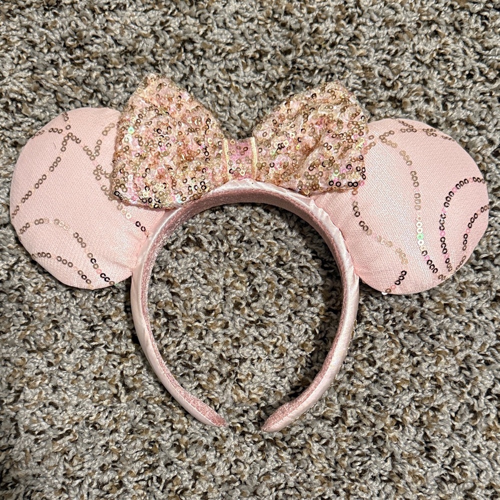 Sparkly Pink Sequin Mouse Ears Headband